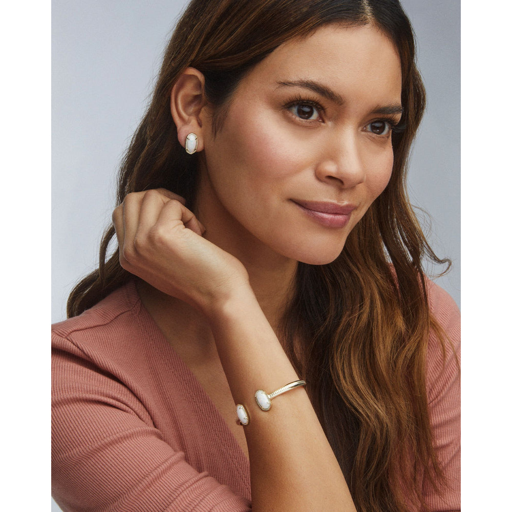 Kendra Scott Gold Elton Cuff Bracelet in White Opal