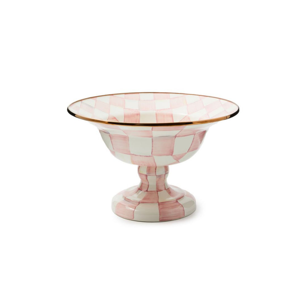 MacKenzie-Childs Rosy Check Large Compote