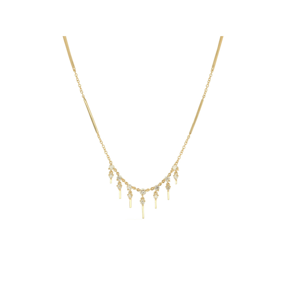 Rachel Reid 14k Mini Diamond Bar Drop Necklace