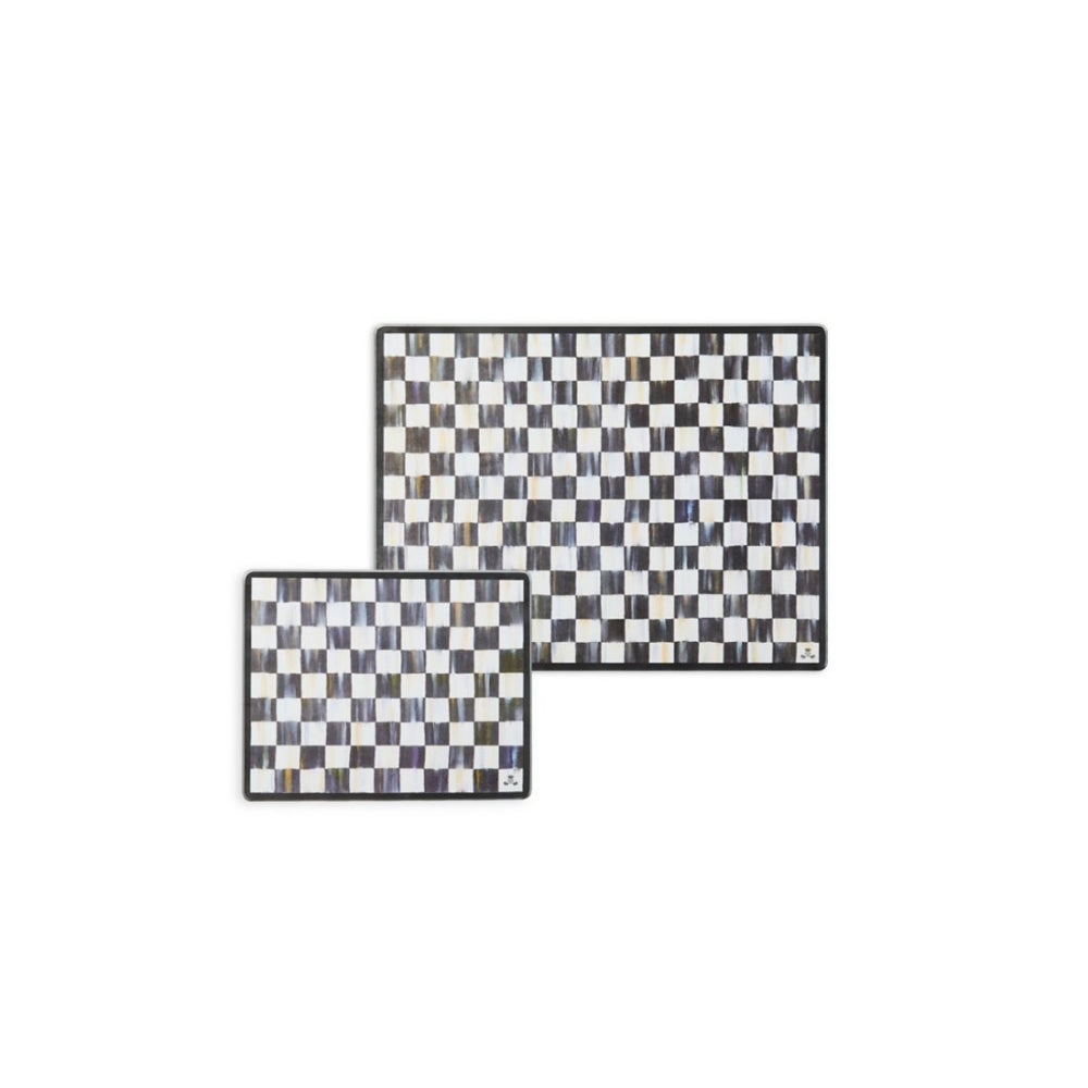 Mackenzie-Childs Courtly Check Glass Cutting Board, Set of 2