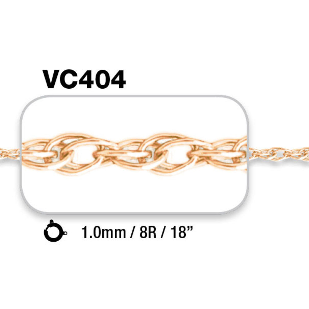 14Y 1mm Rope Chain 18" Spring Ring (Stock Chain)