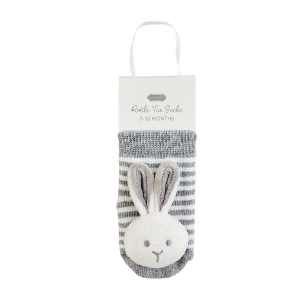 Mud Pie Bunny Rattle Toe Socks