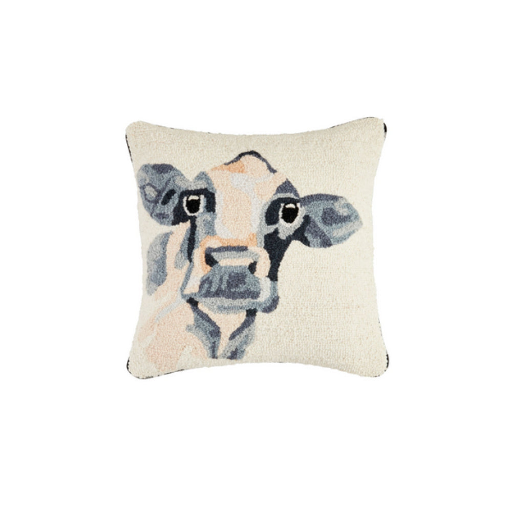 Mud Pie Farm Animal Hooked Wool Pillow