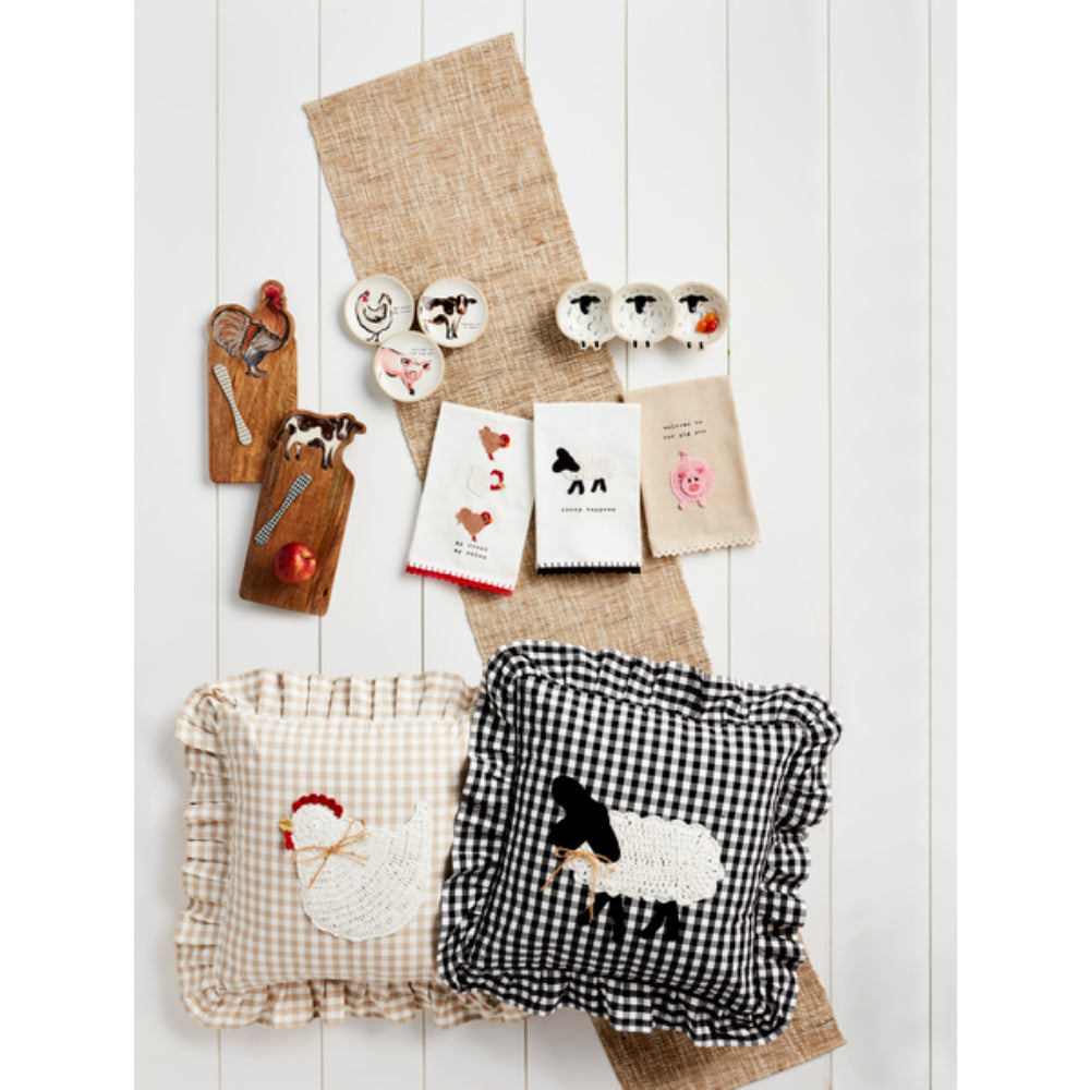 Mud Pie Farm Animal Crochet Towel