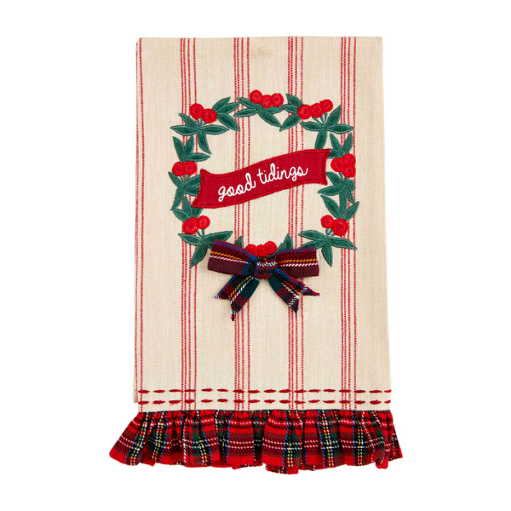Mud Pie Christmas Applique Towel