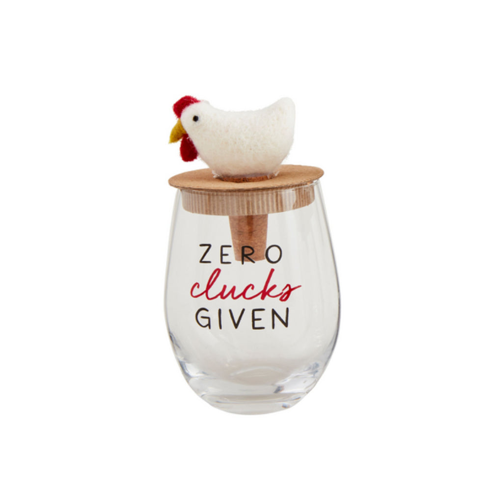 Mud Pie Farm Wine Glass & Stopper Set