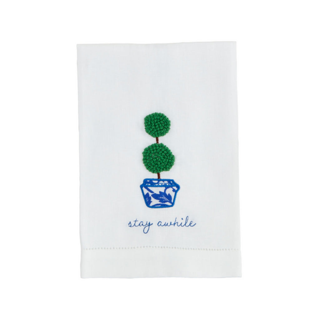 Mud Pie Boxwood Embroidered Towel