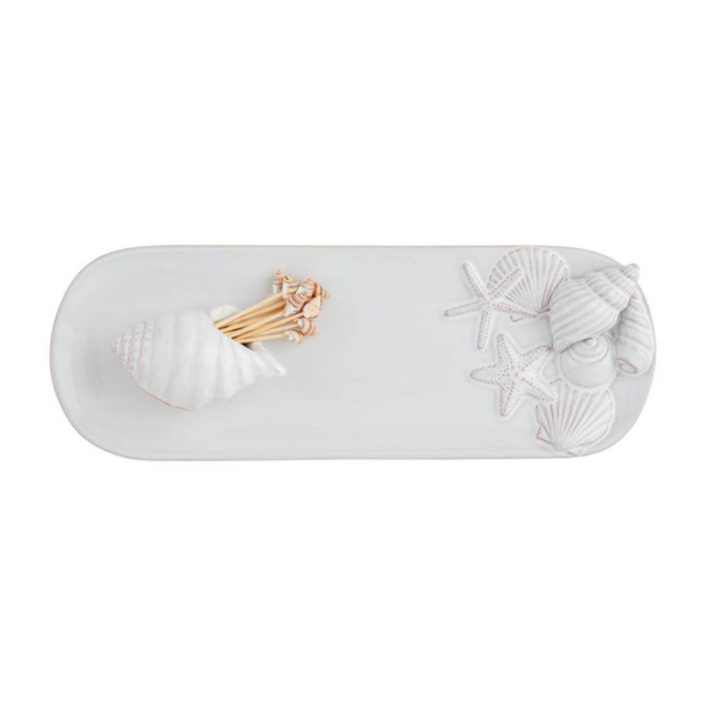 Mud Pie Sea Shell Toothpick Tray Set