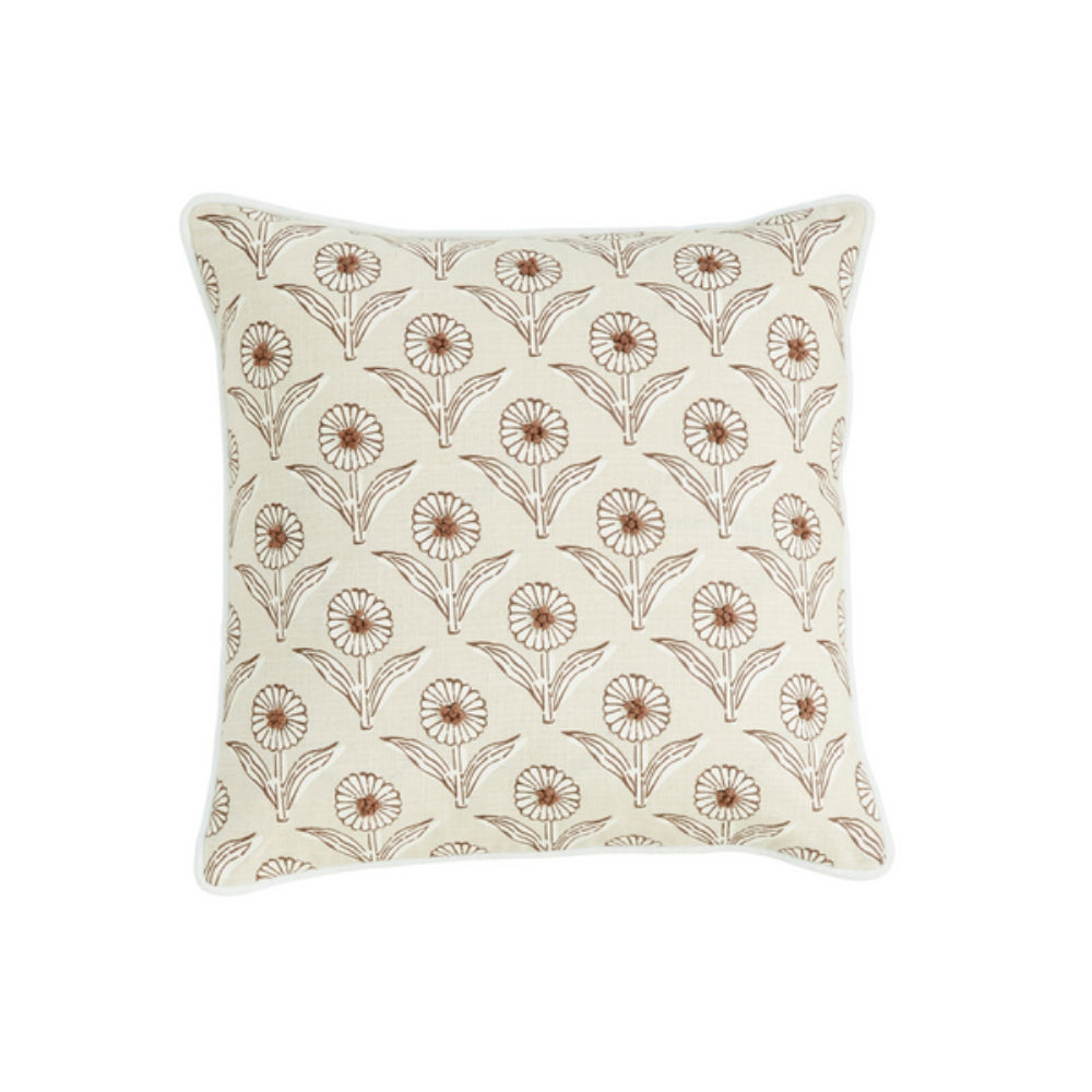 Mud Pie Taupe Block Print Pillows
