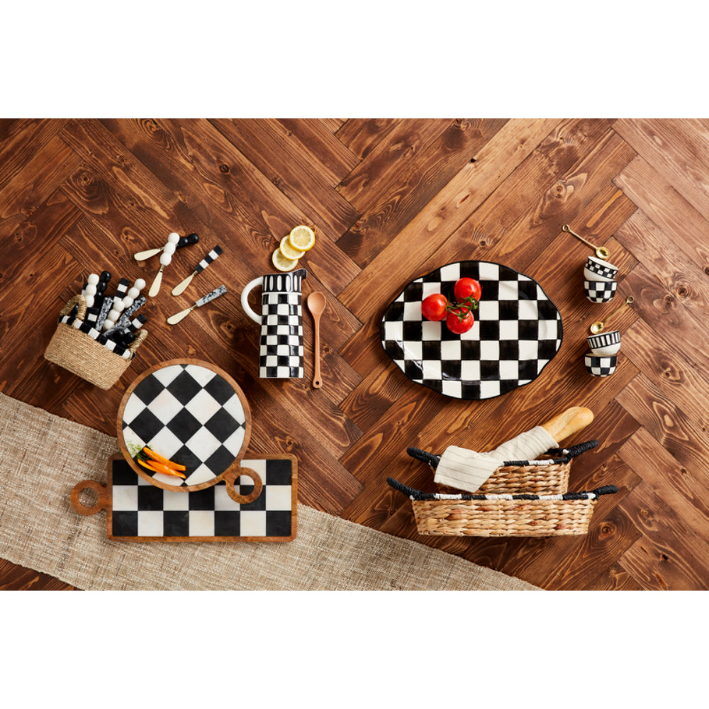 Mud Pie Black & White Edge Bread Baskets