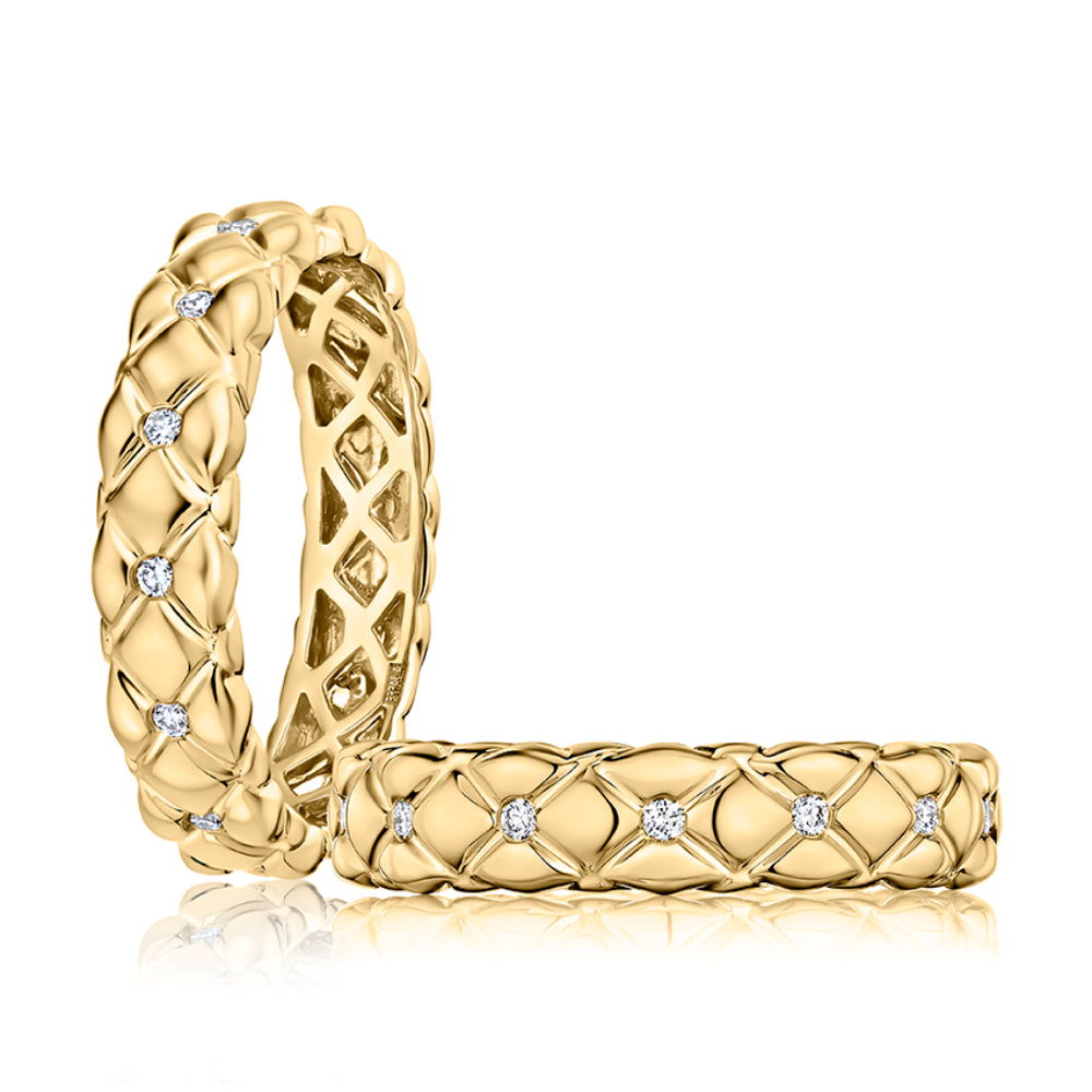 A. Jaffe 14k Classic Quilted Diamond Band