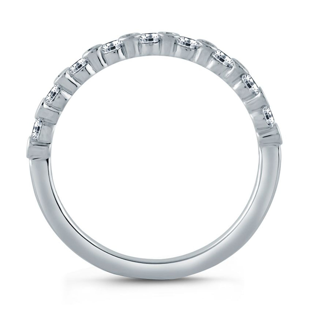 A. JAFFE Alternating Bezel Set Half Circle Stackable Band
