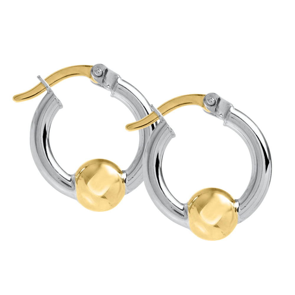 Hoop Earrings with Single Bead