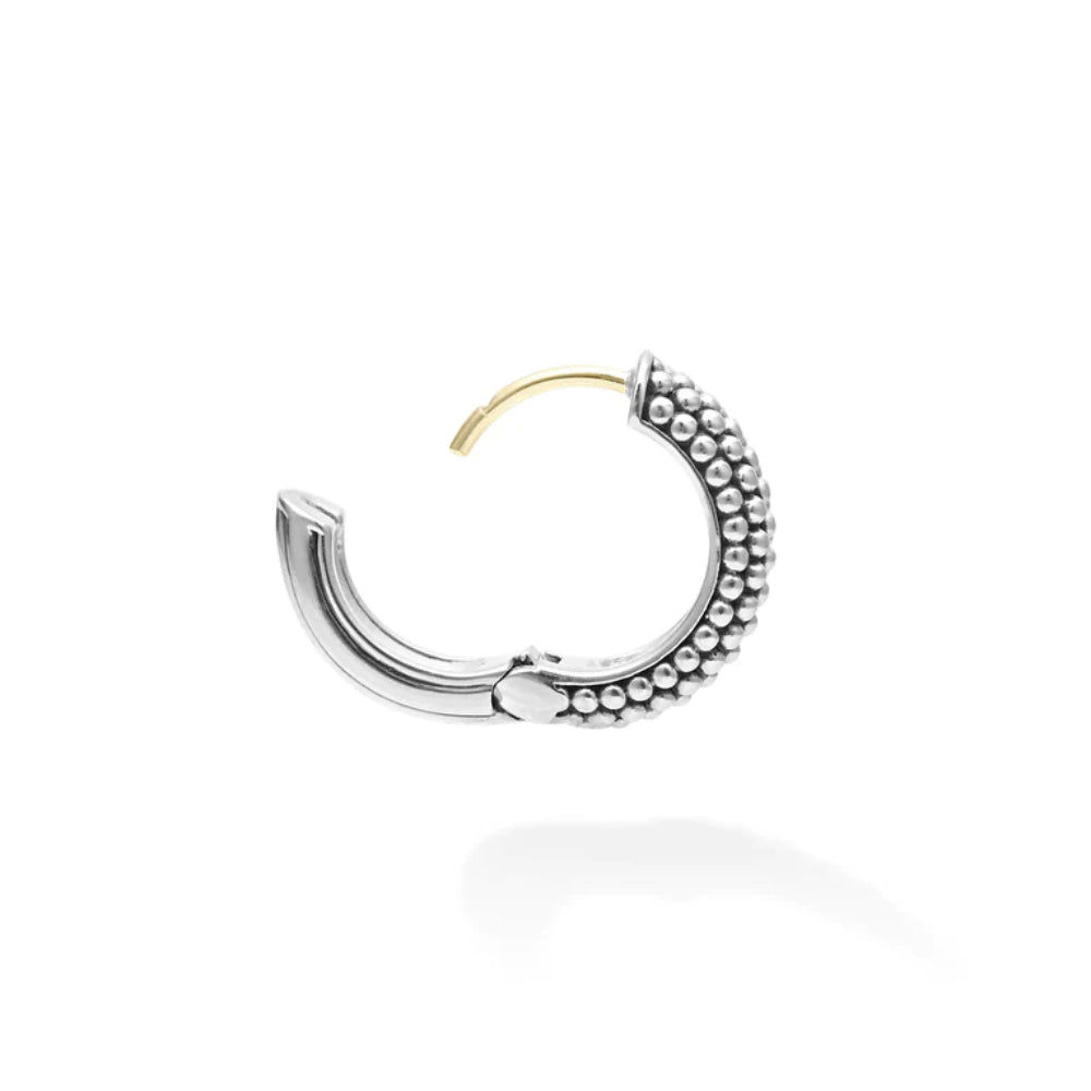 Signature Caviar Huggie Earrings featuring signature Caviar beading and 14 K gold posts