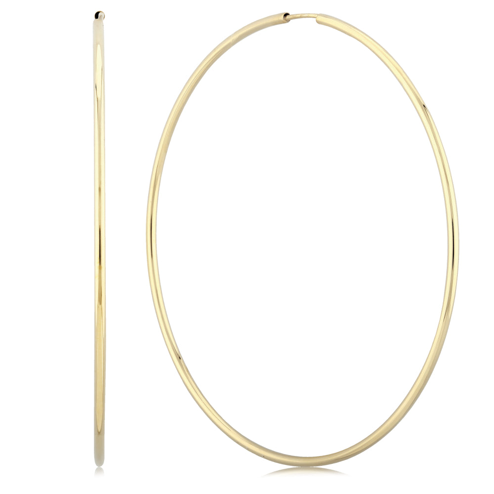 Endless Hoops in 14K Gold 14K Solid Gold / Single Endless Hoops in 14K Gold 14K Solid Gold / Single