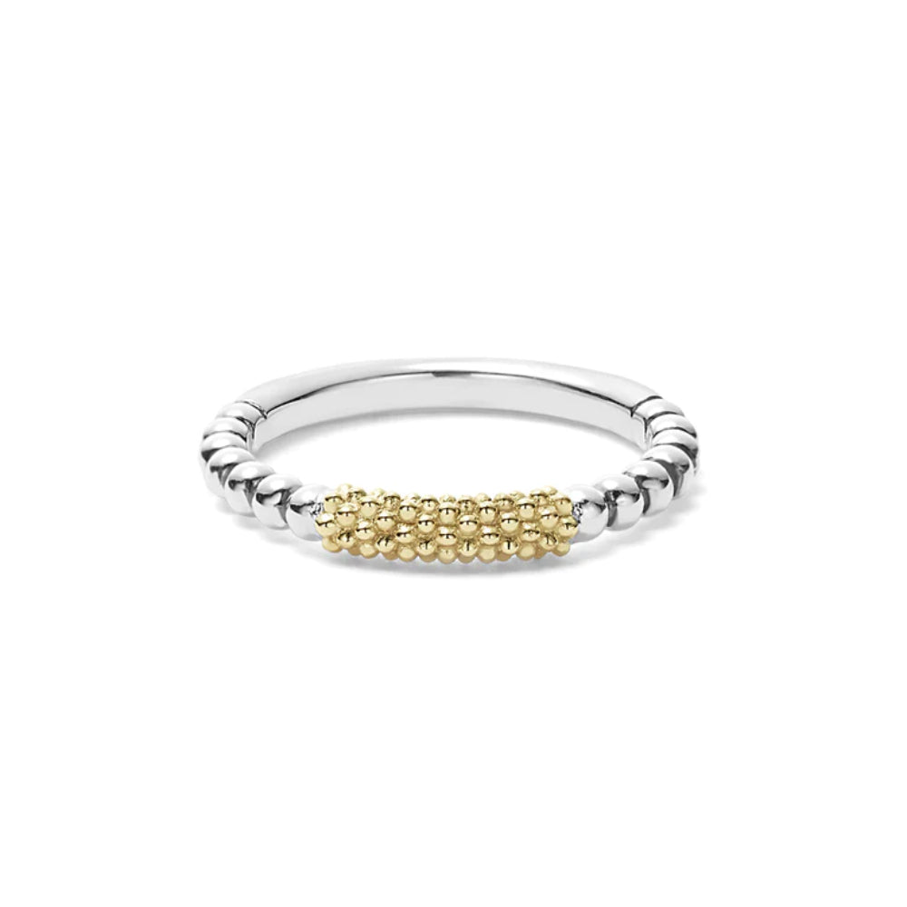 Lagos Two Tone Caviar Ring