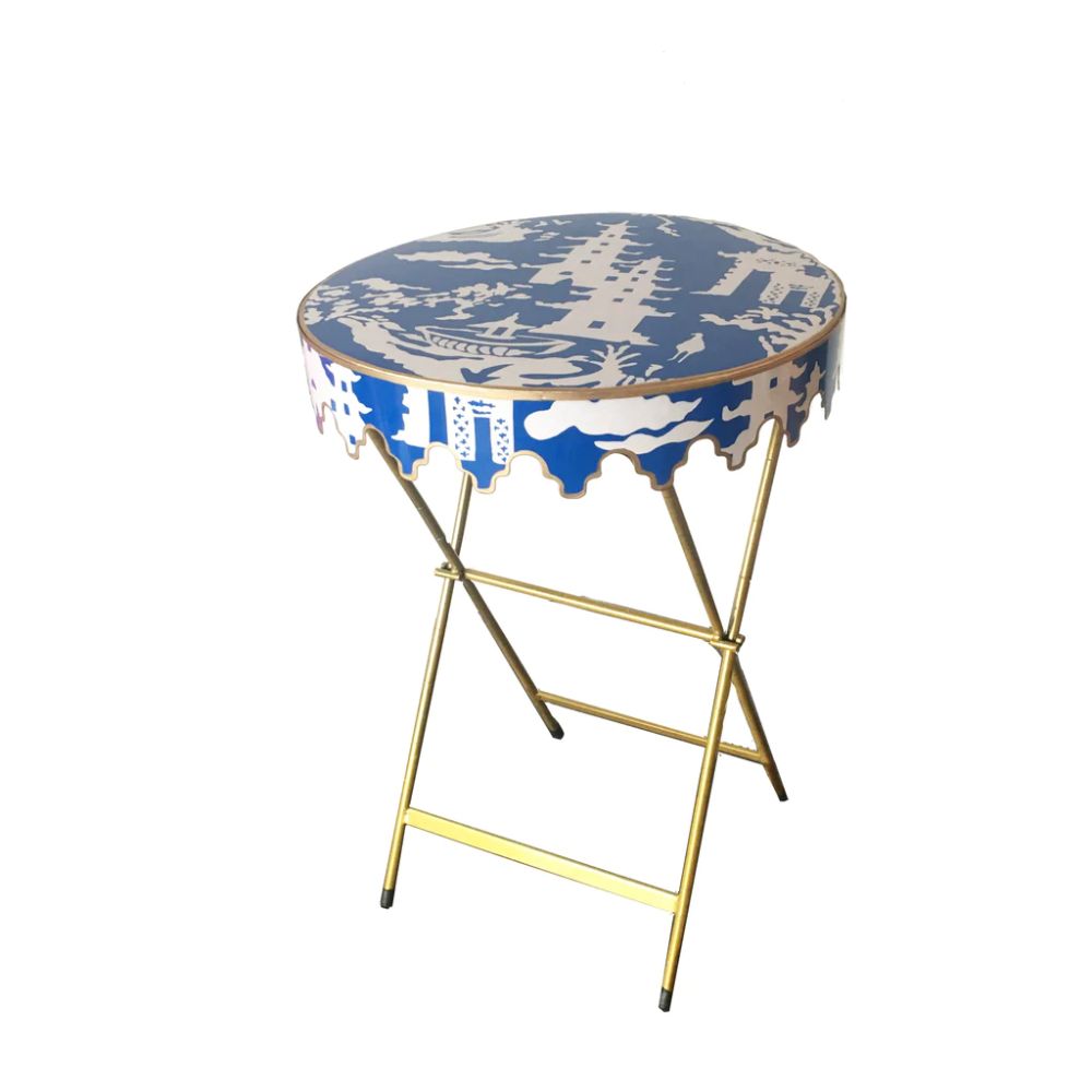 Dana Gibson Glenbrook Table in Navy Beijing - In Store Pickup Only