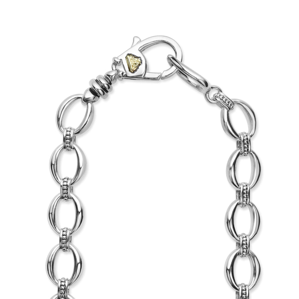 Lagos Caviar Lux Single Station Diamond Link Necklace