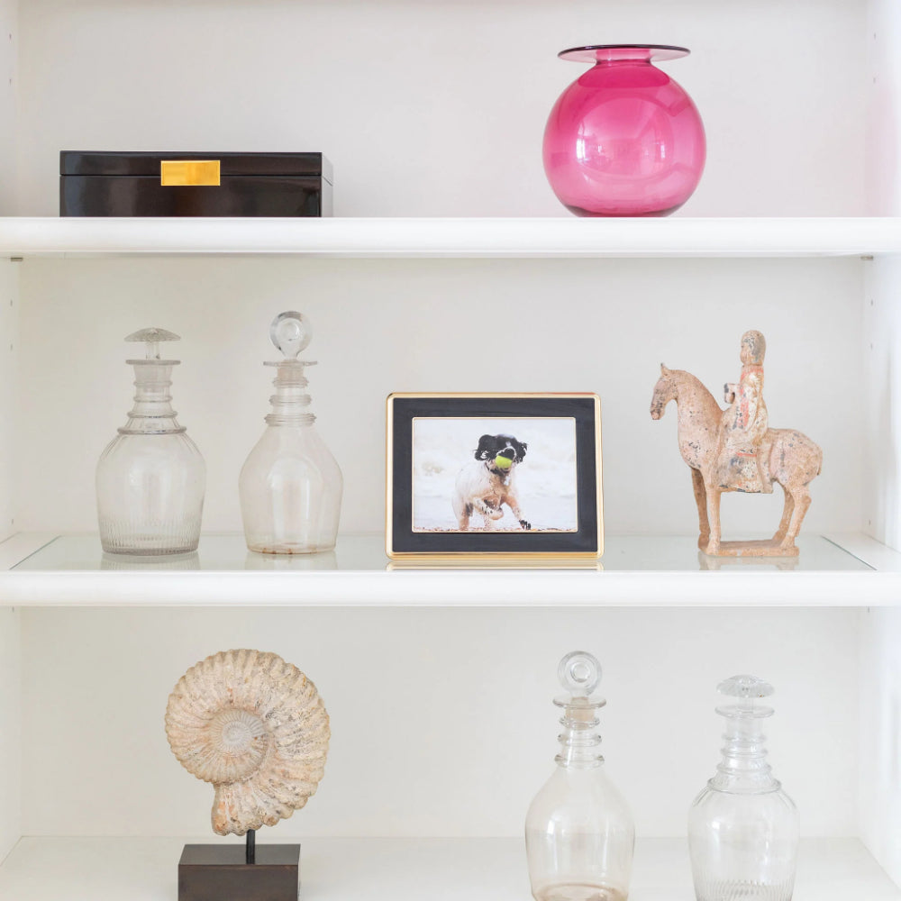 Addison Ross Curved Enamel 5x7 Frame - Gold & Black