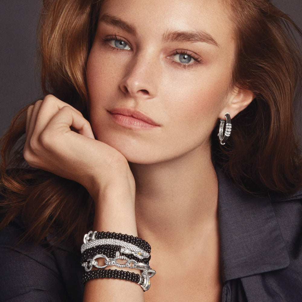 Lagos Signature Caviar Oval Fluted Link Bracelet