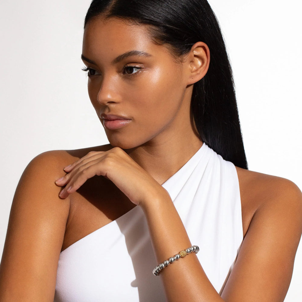 Lagos Signature Caviar Stretch Gold Bead Bracelet