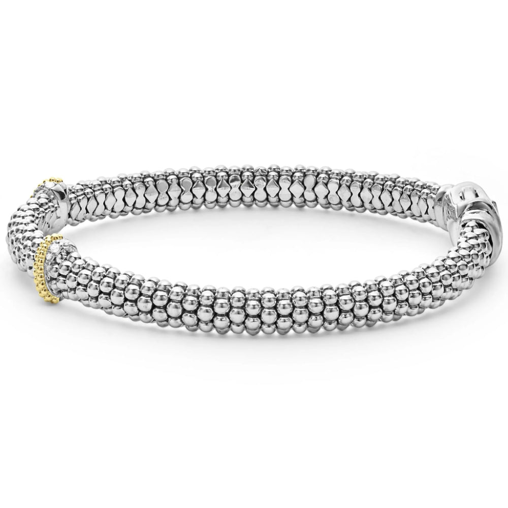 Lagos Caviar Lux Double X Diamond Bracelet