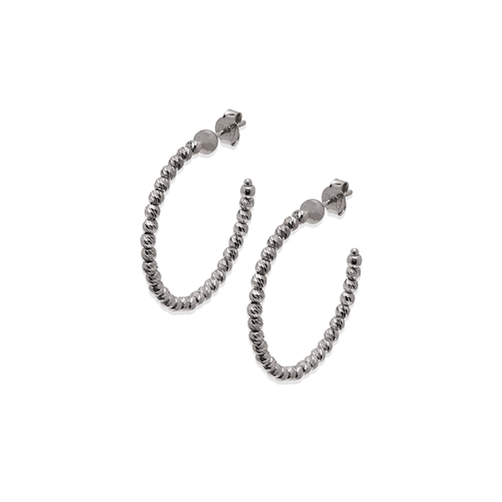 Desmos "Slash" Sterling Silver Diamond-Cut Hoop Earrings