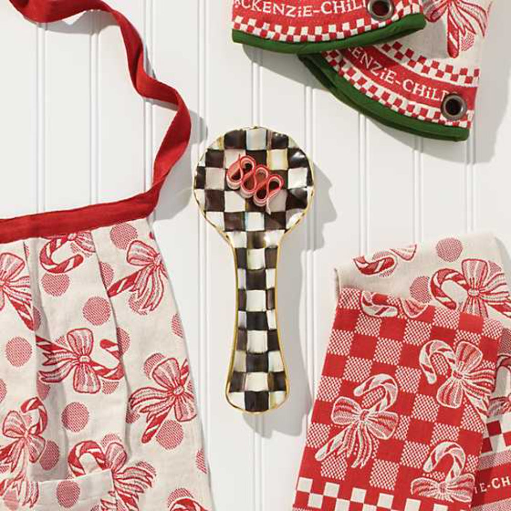 MacKenzie-Childs Courtly Check Aurora Ceramic Spoon Rest