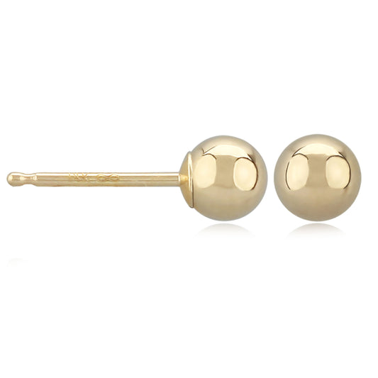 14k Gold 5mm Ball Stud Earrings