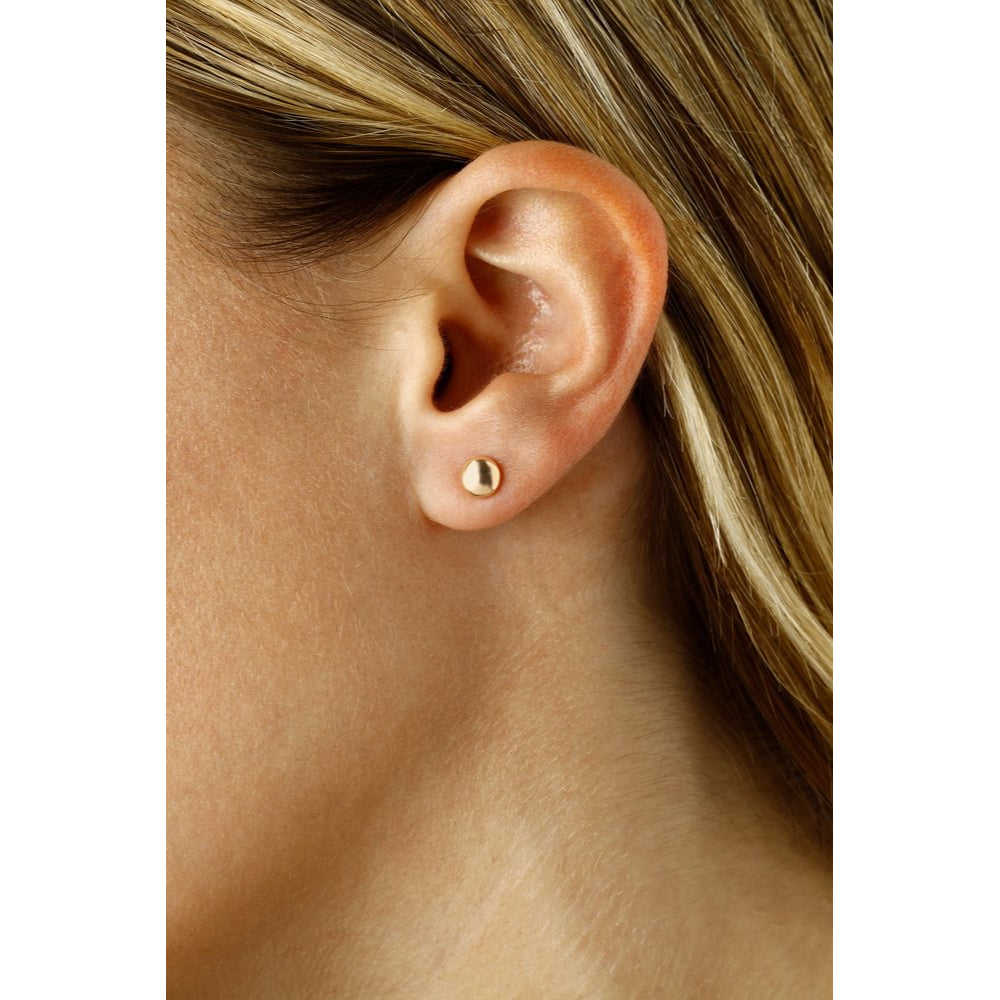14k Gold 5mm Flat Ball Studs Earrings