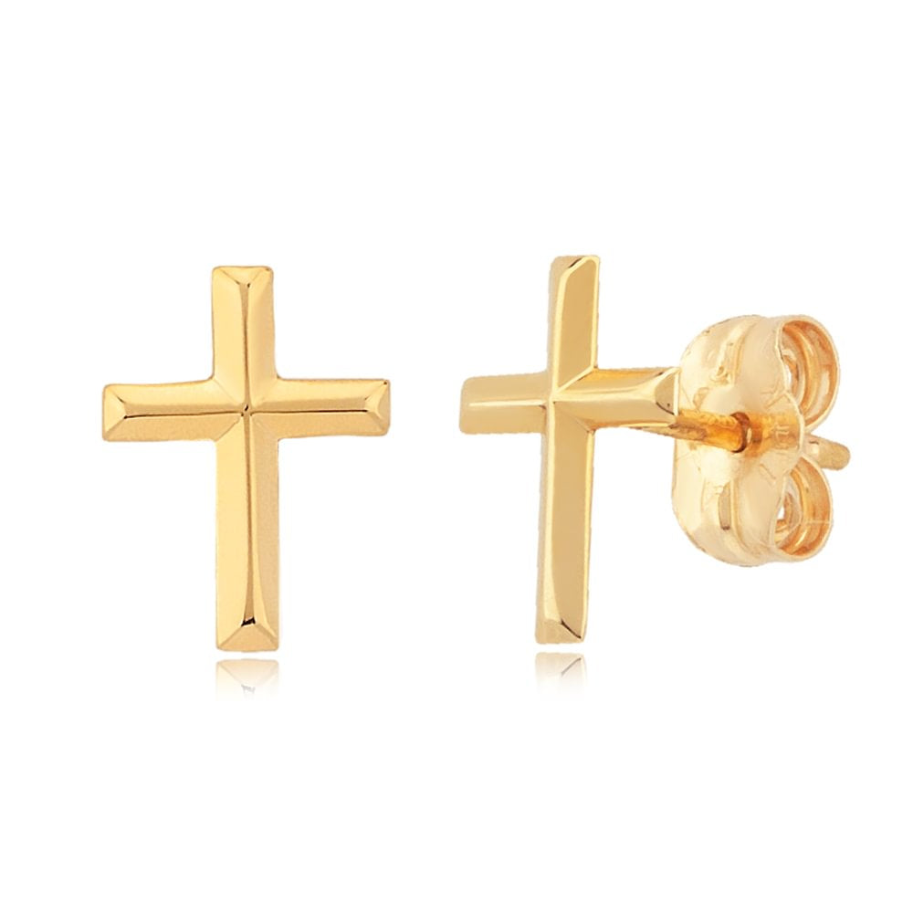 14k Gold Cross Stud Earrings – Smyth Jewelers