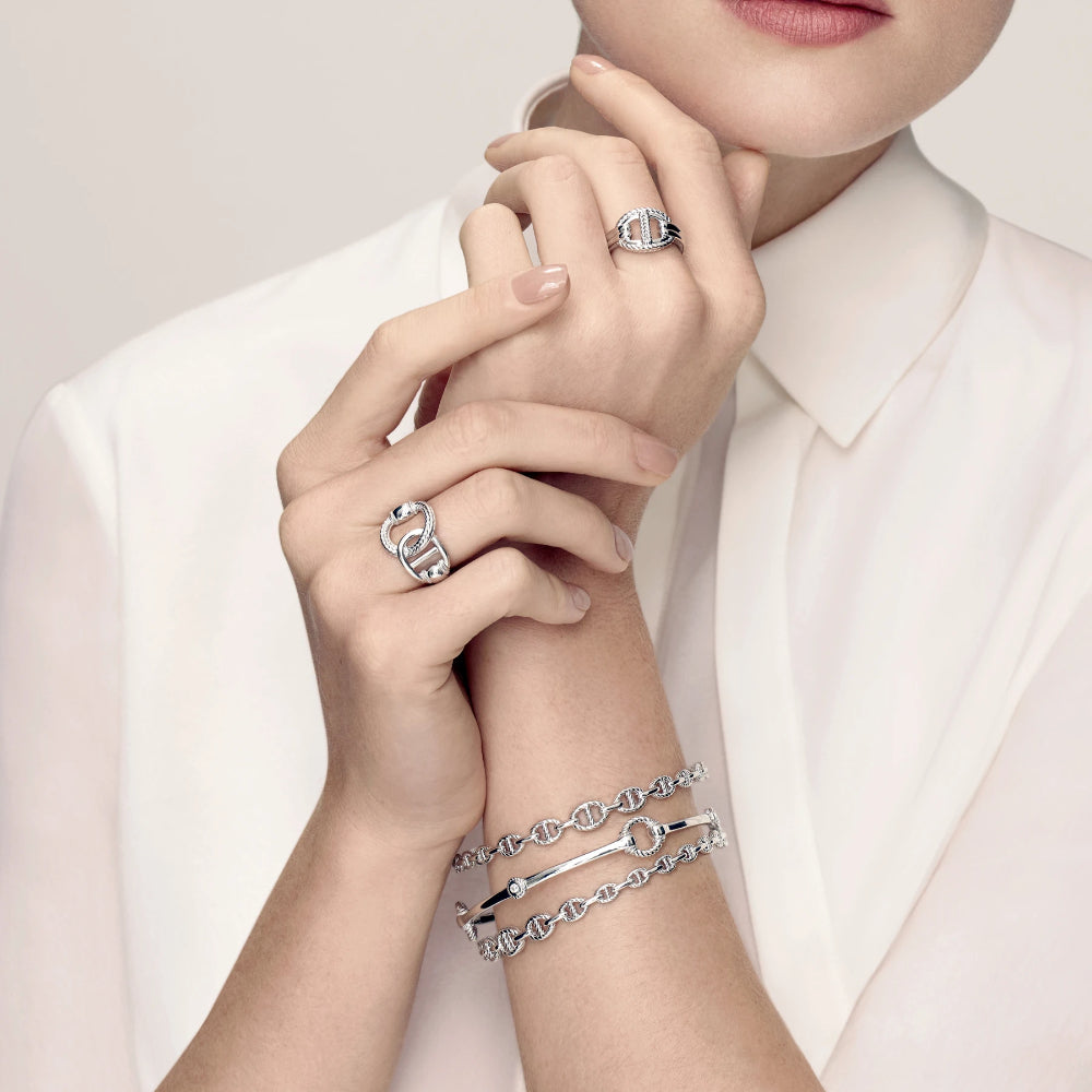 Judith Ripka Vienna Graduated Link Stack Bangle Bracelet