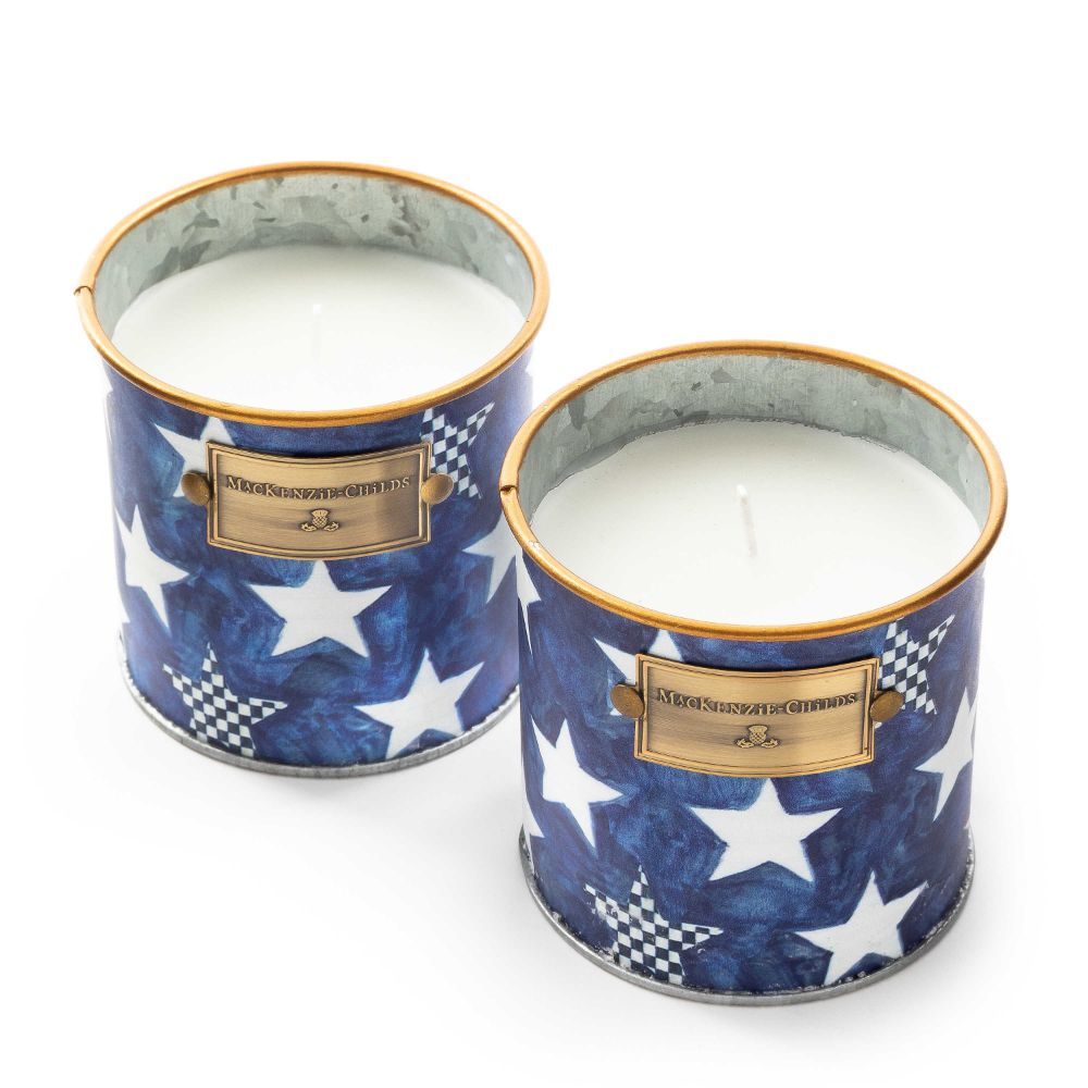 MacKenzie-Childs Royal Star Small Citronella Candles - Set of 2