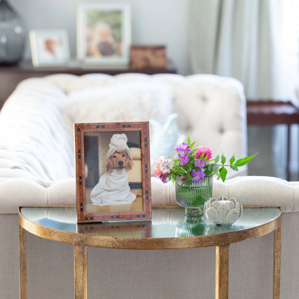 Addison Ross Marquetry Picture Frame - Poplar Veneer & Star Design Inlay