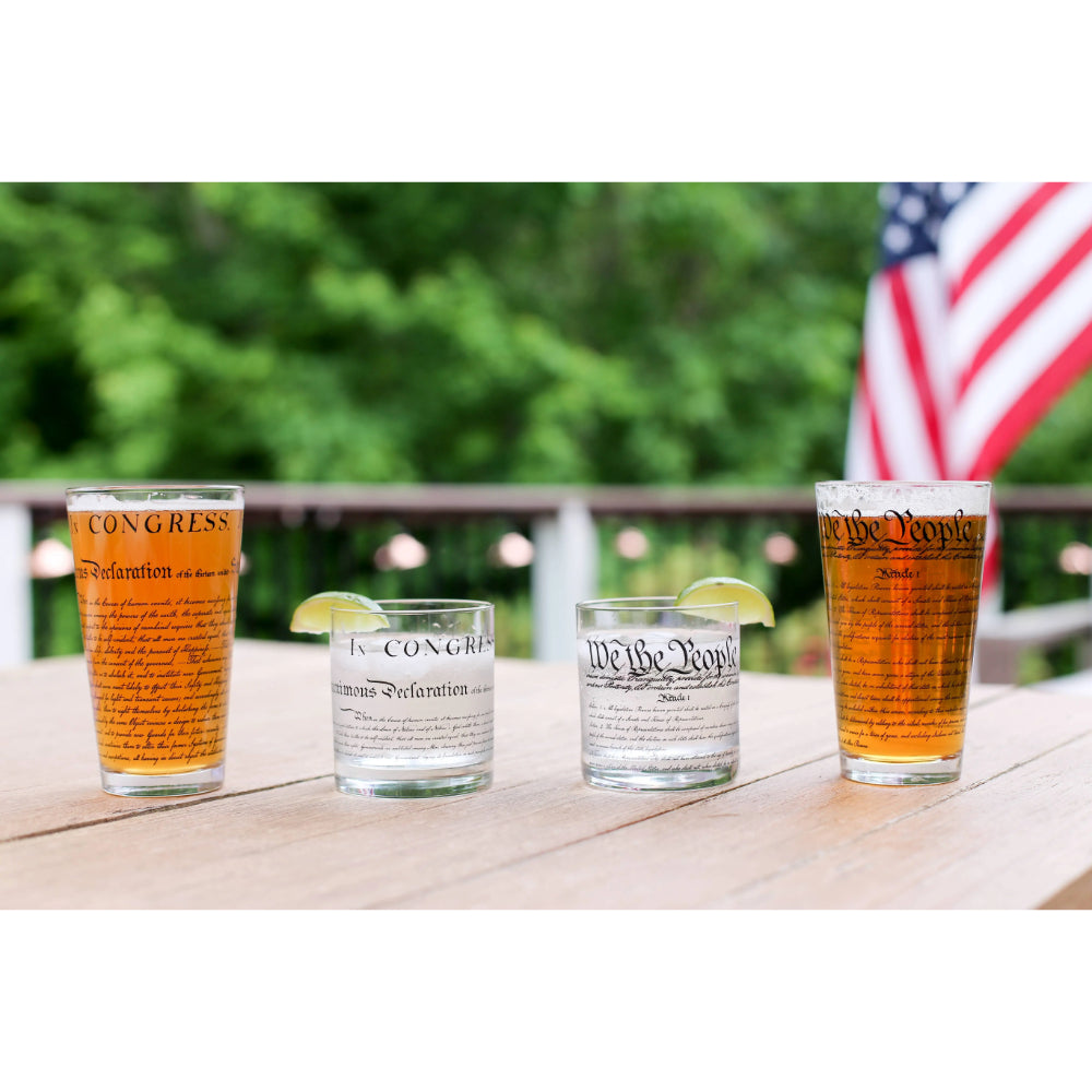 Well Told Declaration of Independence Rocks Whiskey Glass