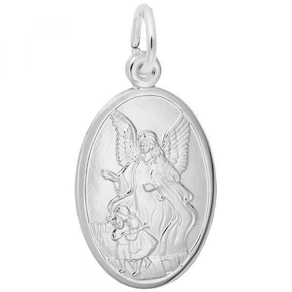Sterling Silver Guardian Angel Medal