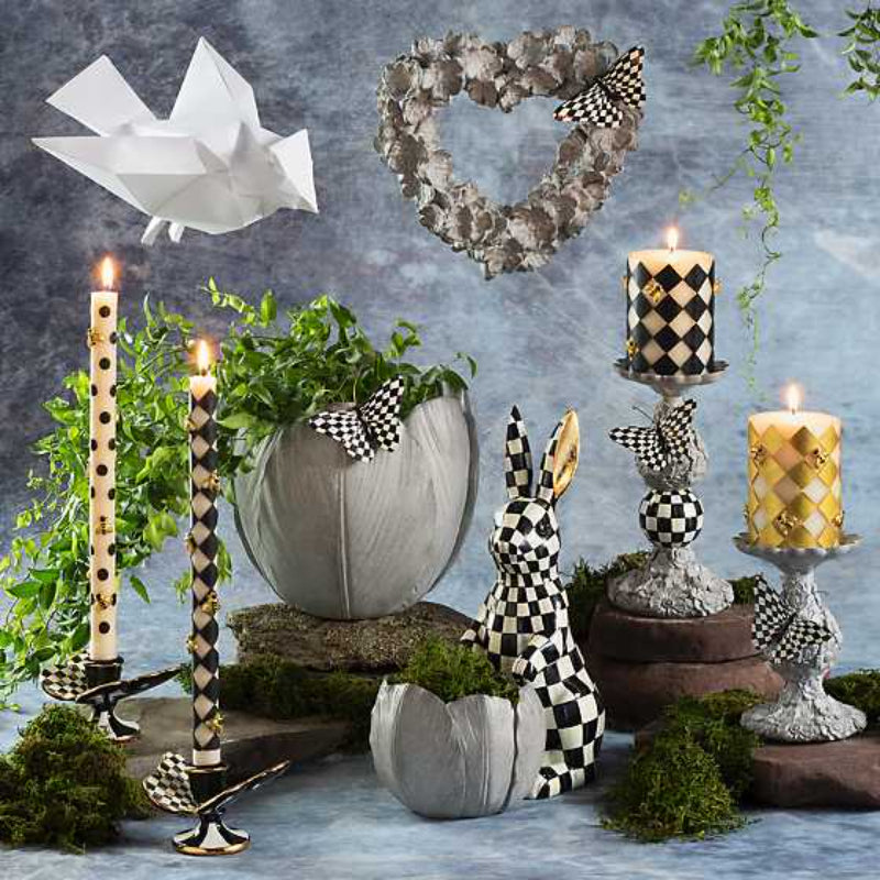 MacKenzie-Childs Courtly Check Bunny Flower Pot