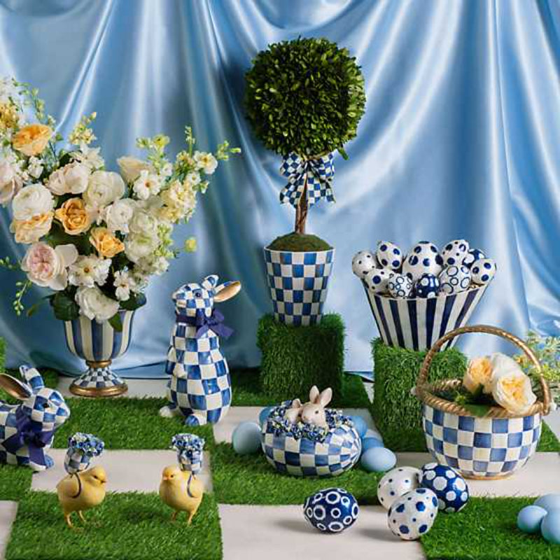 MacKenzie-Childs Royal Check Basket - Large