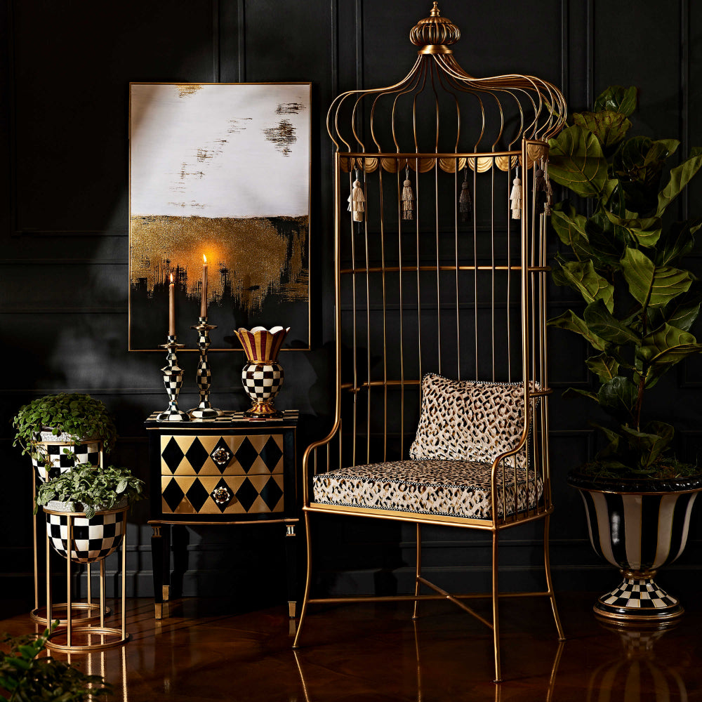 life style photo of MacKenzie-Childs Courtly Check Plant Stand