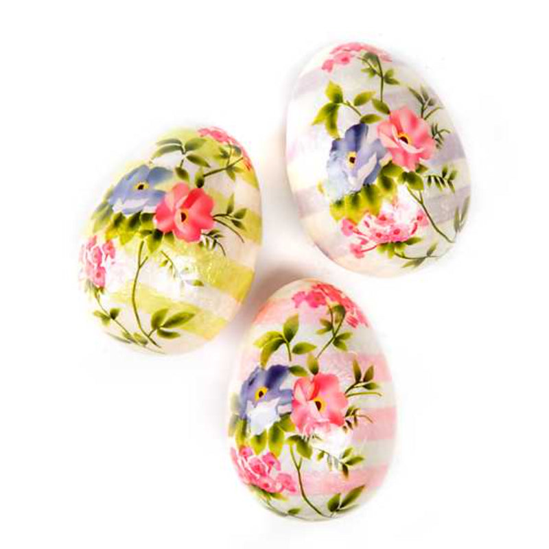 MacKenzie-Childs Florabunda Capiz Eggs Set of 3