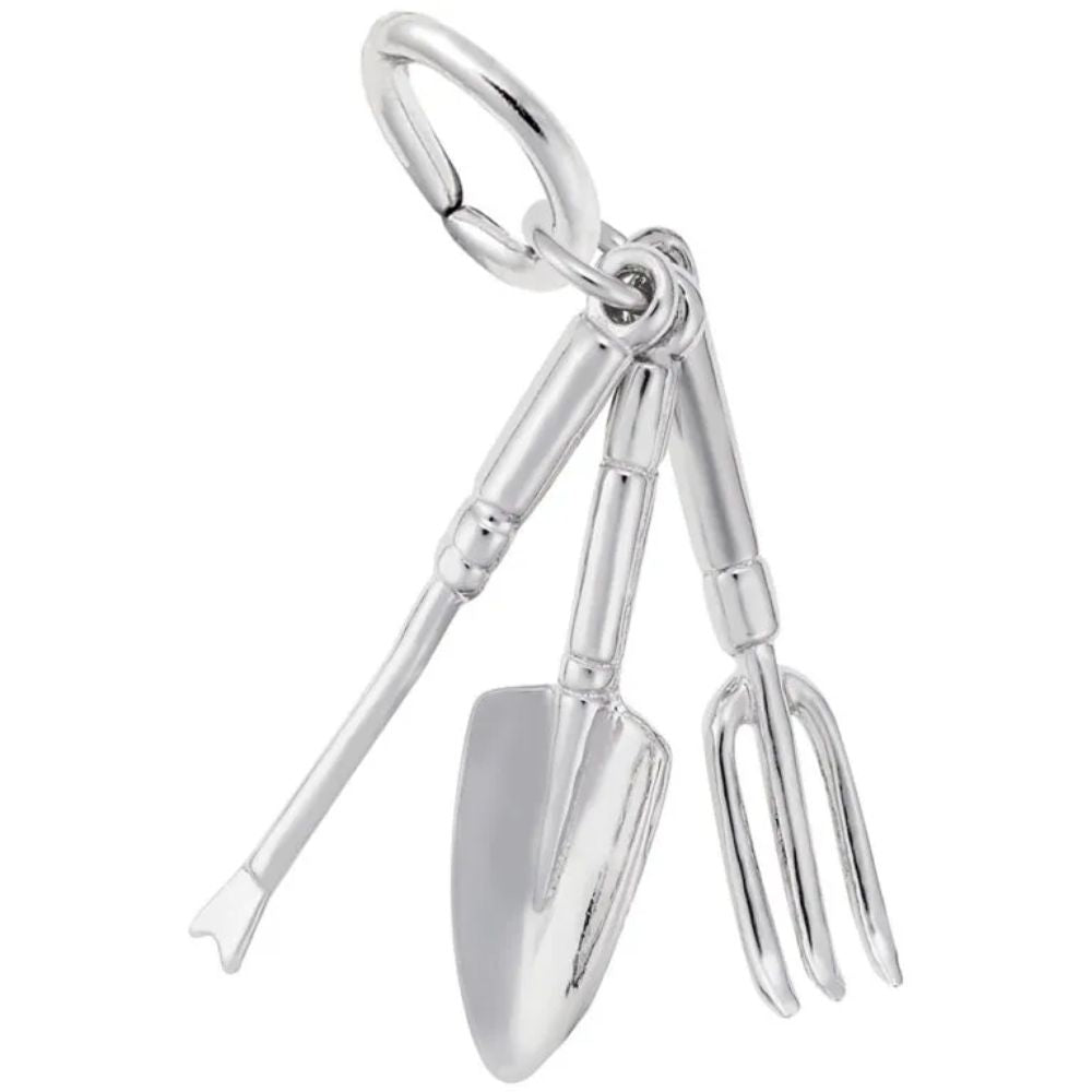 Sterling Silver Gardening Tools Set Charm