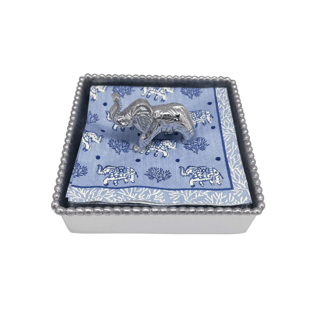 Mariposa Elephant Beaded Napkin Box Set