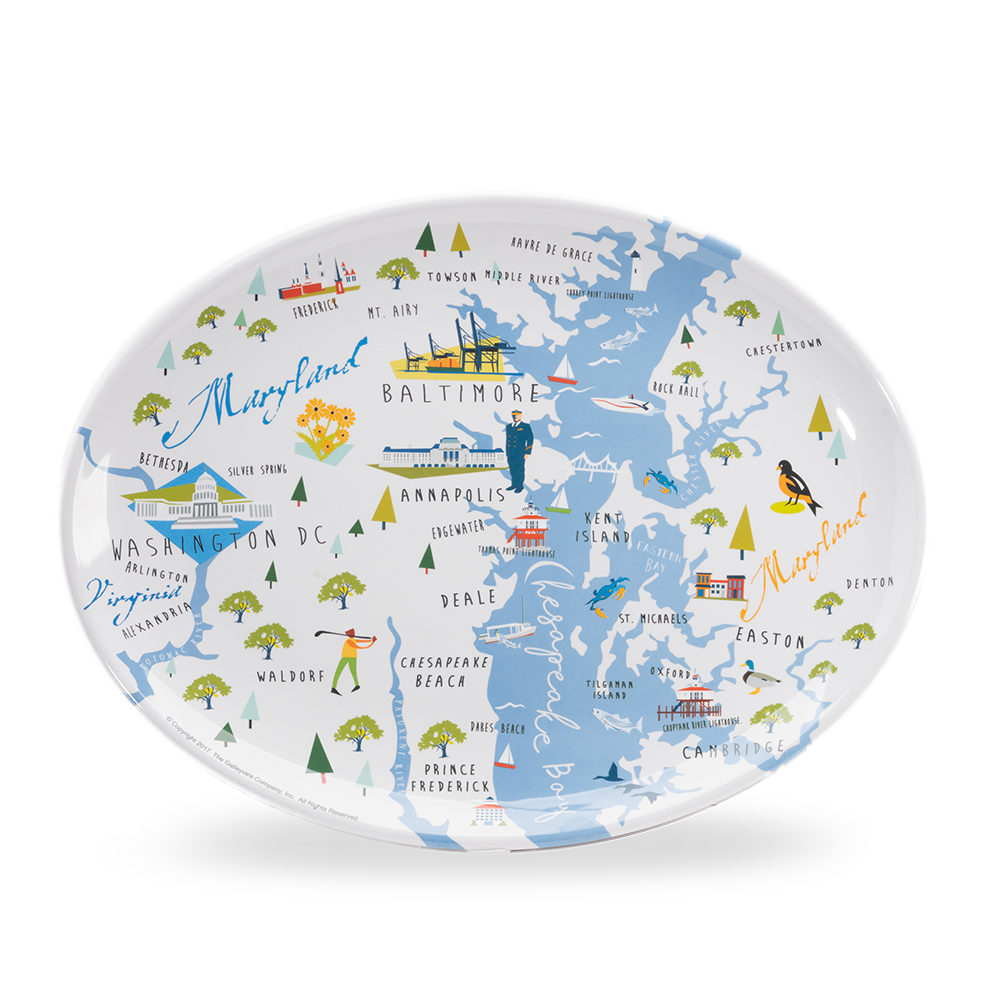Galleyware 16" Melamine Oval Chesapeake Bay Platter