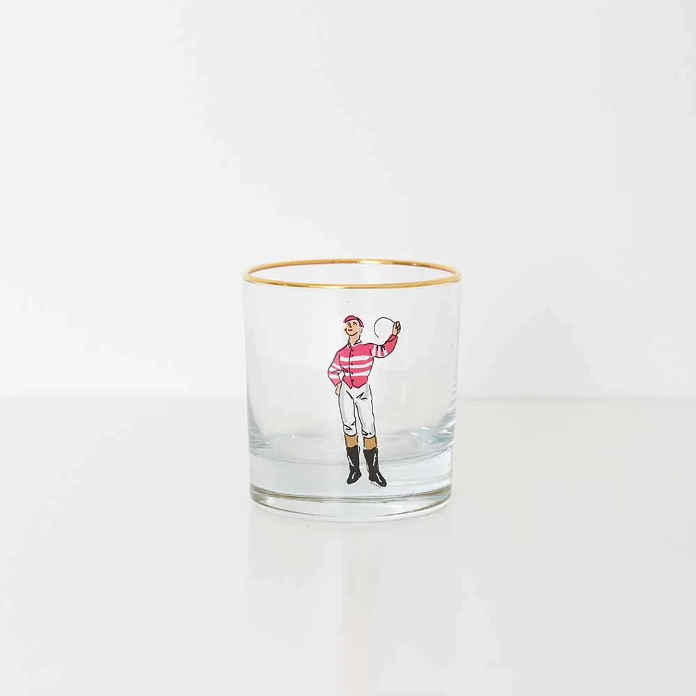 Pomegranate Jockeys Bourbon Glasses - Set of 4