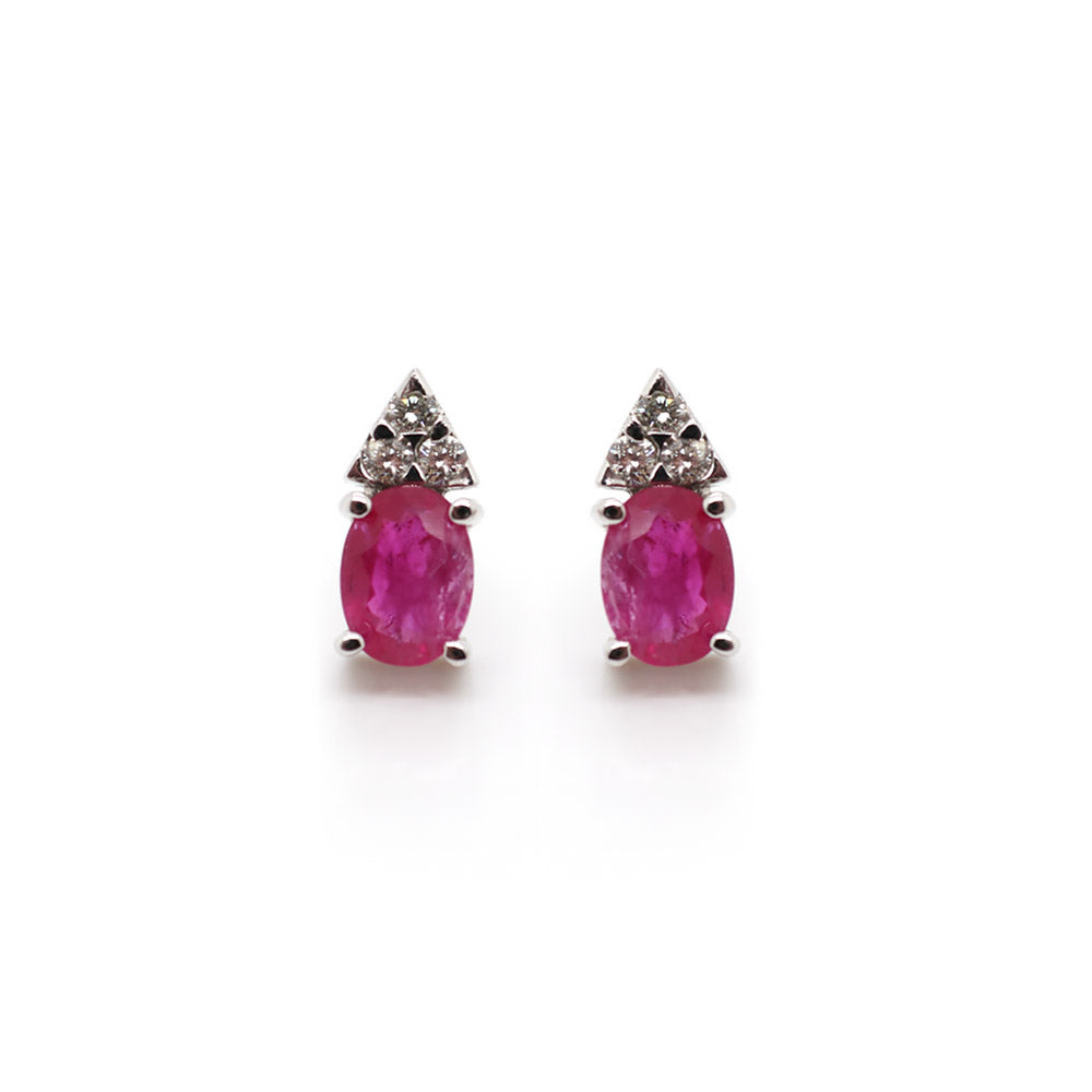14k Ruby and Diamond Earrings