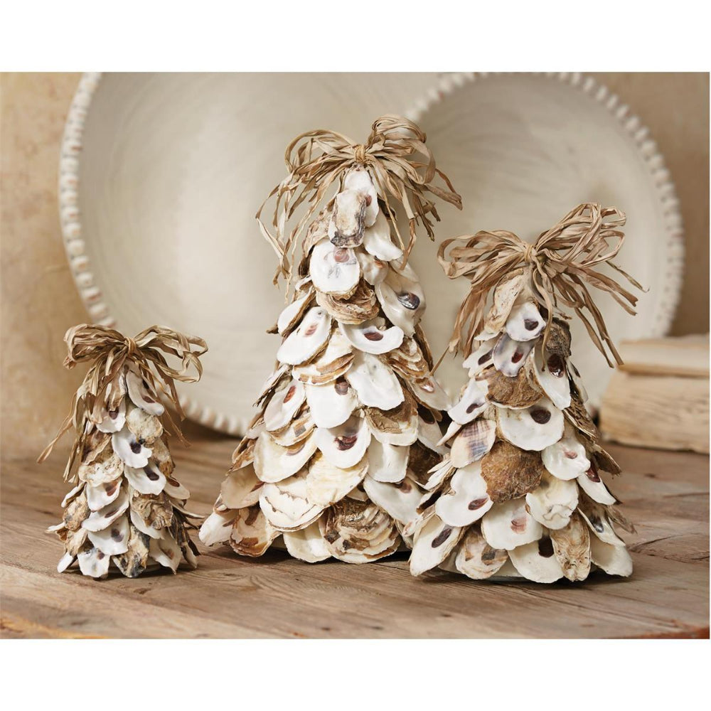 Oyster shell trees on a tan backround.