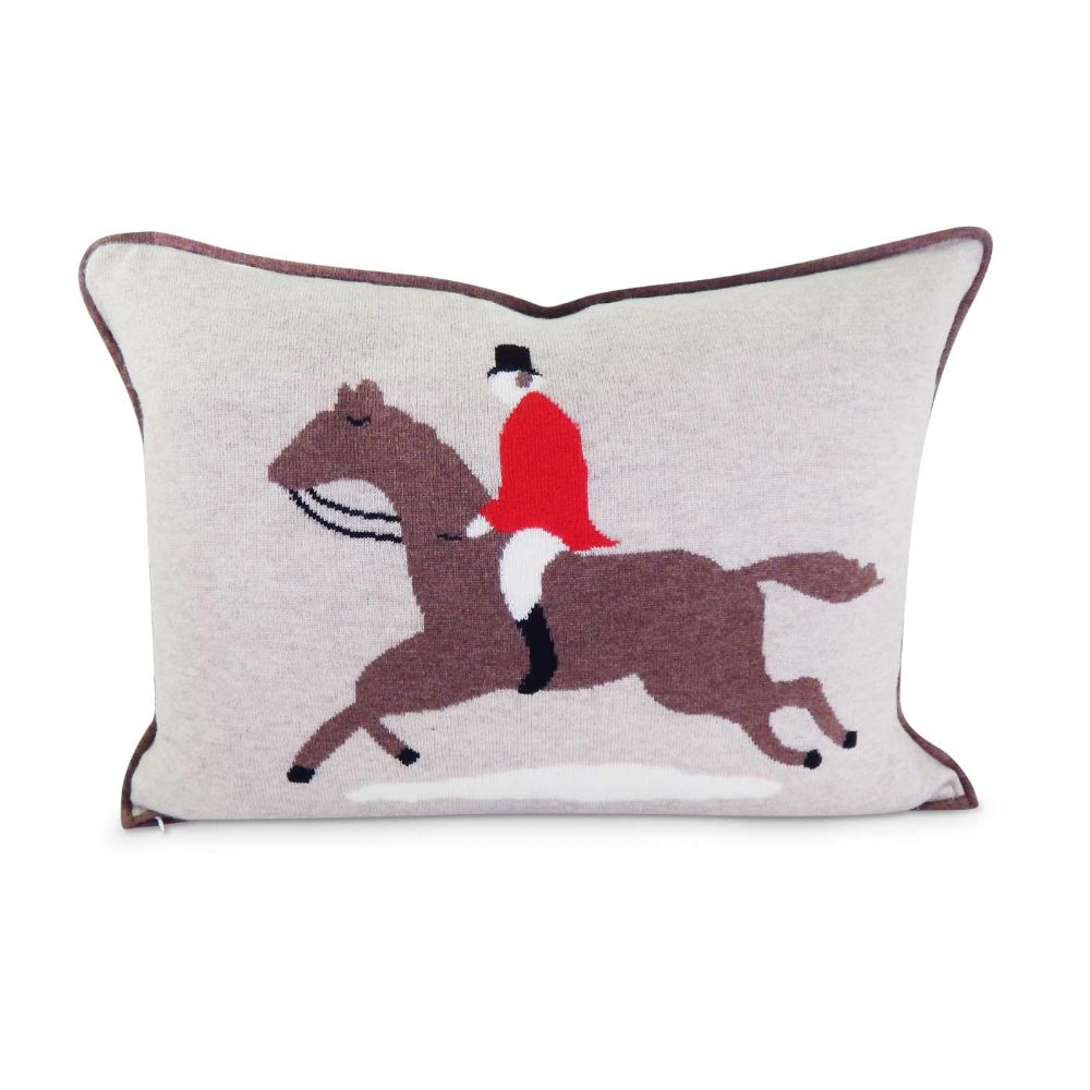 Pomegranate Luxe Hunt Lumbar Pillow Cover