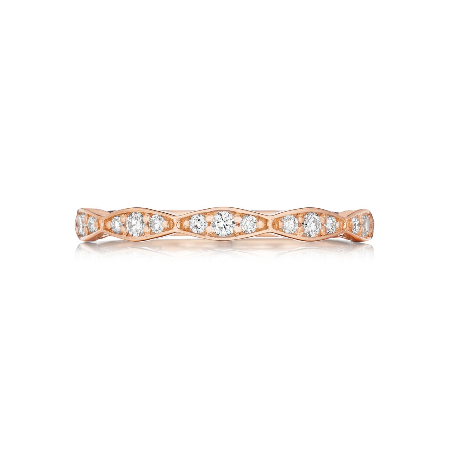 Tacori Sculpted Crescent Marquise Design Wedding Band with Diamond - 3/4 Way