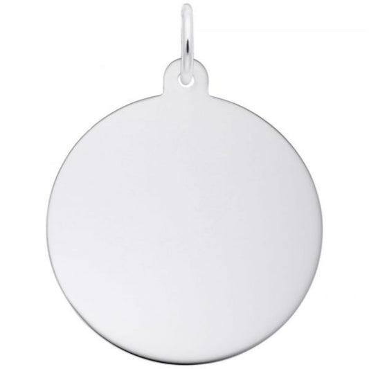 Sterling Silver Large Round Disc Charm