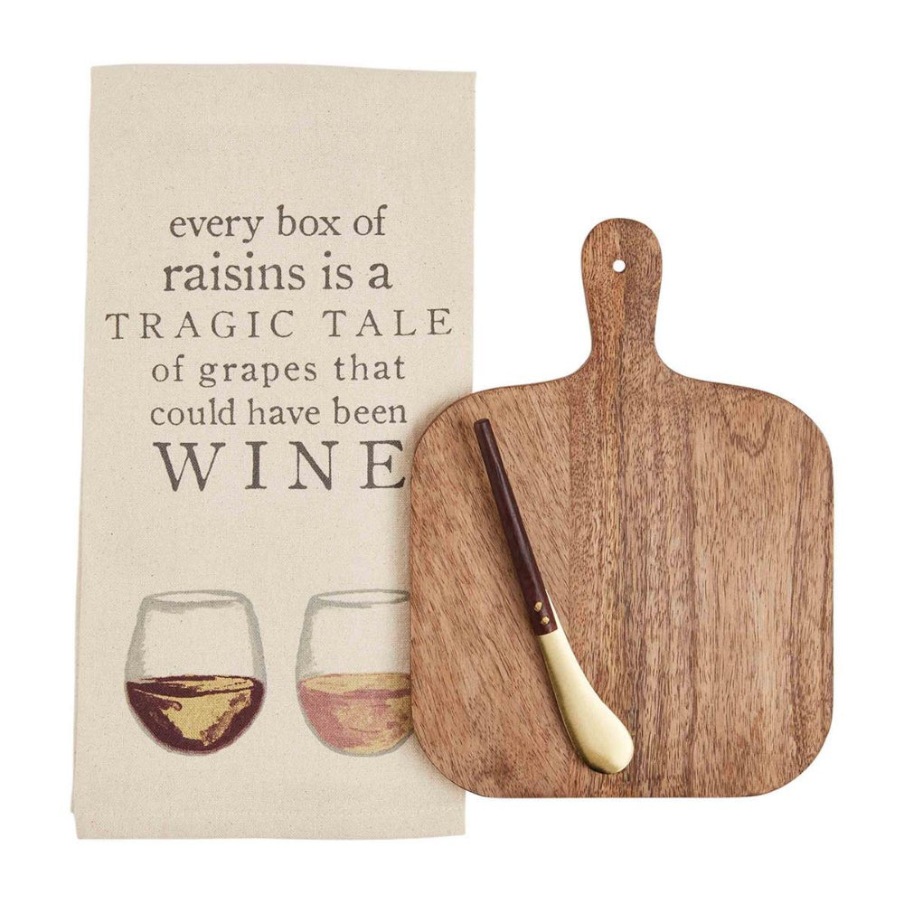 Mud Pie Wine Board & Towel Set
